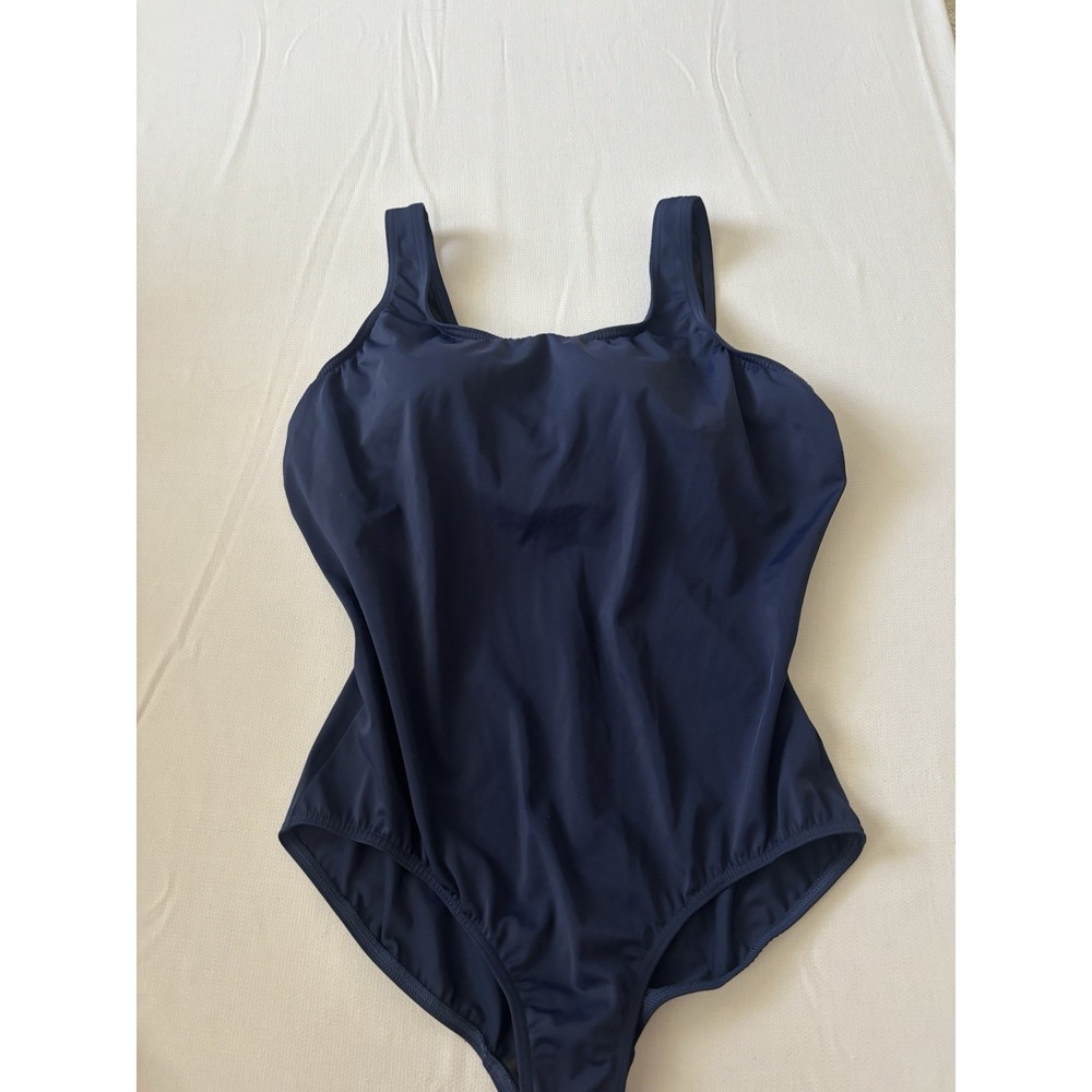 Land's End One Piece Swimsuit Womens‎ 20W Navy Underwire Padded Classic